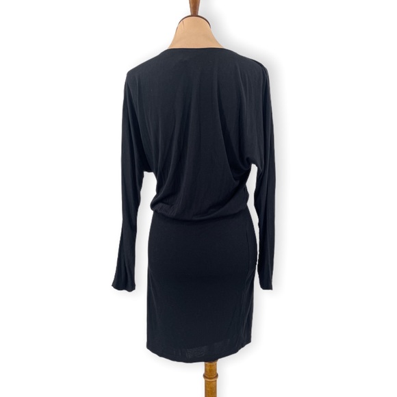 Haute Hippie black long sleeve draped front mini dress, size Small - Picture 6 of 7